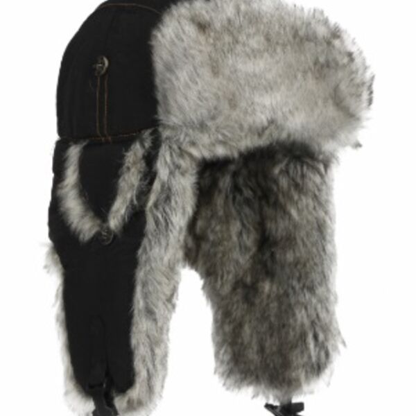 Supplex Bomber-Black w/Grey Faux Fur Thumbnail