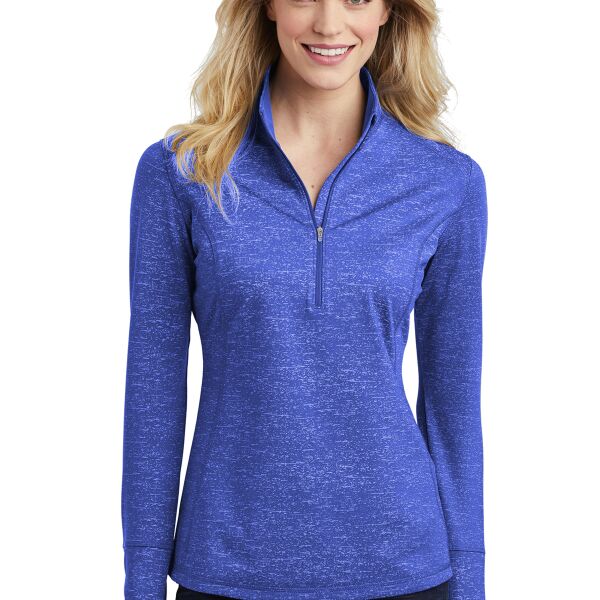 Sport-Tek ® Ladies Sport-Wick ® Stretch Reflective Heather 1/2-Zip Pullover Thumbnail